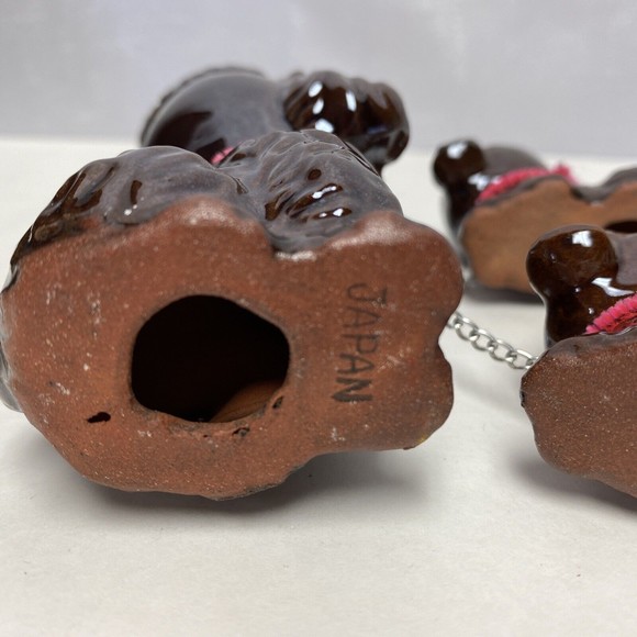 Vintage Retro Brown poodles chained‎ with two puppies 60’s 70’s - Picture 6 of 6